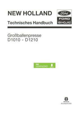 Reparatur Handbuch Werkstatthandbuch New Holland Großballenpresse D1010 D1210
