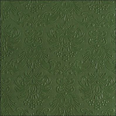 Servietten Papier 33x33cm Elegance geprägt 15 Stück Moosgrün