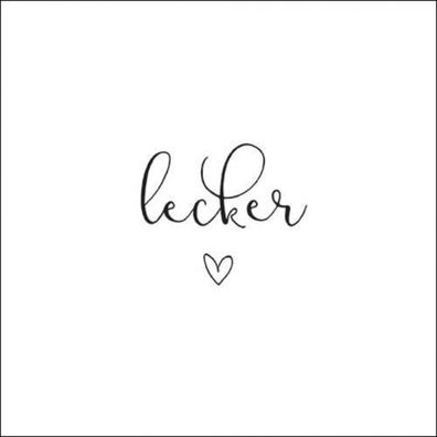 Servietten Papier 33x33cm 3-lagig mit Spruch Lecker 20 Stück