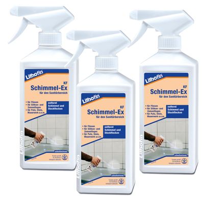 3x Lithofin KF Schimmel-Ex Stockflecken-Entferner 500 ml