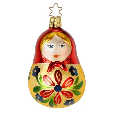 Christbaumschmuck Glas Babuschka Matroschka 9cm Bunt