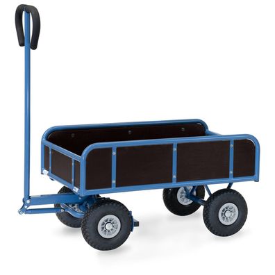 Fetra Handwagen 2-Achser mit 4 Waenden und Polyurethanbereifung, 945x545mm Ladeflaec