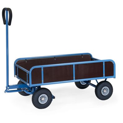 Fetra Handwagen 2-Achser mit 4 Waenden und Polyurethanbereifung, 1145x645mm Ladeflae