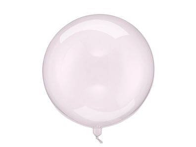 Folienballon rund 40cm Transparent / Rosa
