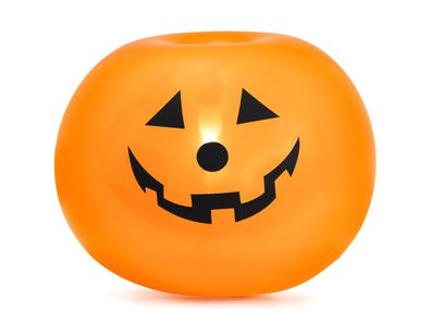 LED Luftballon Kürbisse 25cm 5er Set Orange / Schwarz