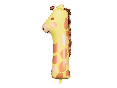 Folienballon Ziffer 1 Zahlenballon 82cm Giraffe Gelb / Braun