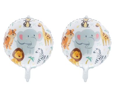 Folienballon Tiere 33cm 2 Stück Bunt