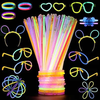 219 Stück Knicklichter Party Set Glow Sticks Leuchtstäbe, Party