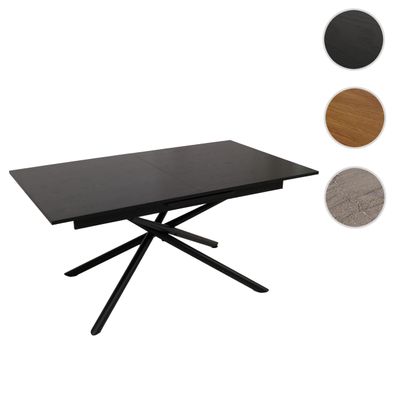 Esszimmertisch HWC-O57, Ausziehtisch Esstisch, Eisen MDF ausziehbar 160-200x90cm