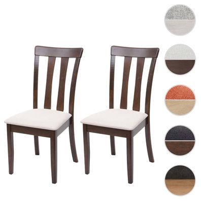 2er-Set Esszimmerstuhl HWC-G46, Küchenstuhl Stuhl, Stoff/Textil Massiv-Holz