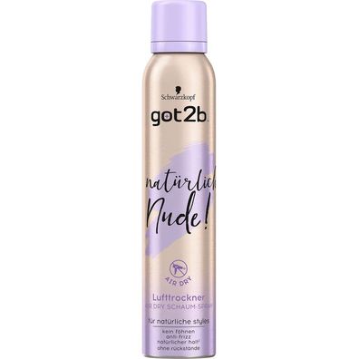 Schwarzkopf got2b Natural Nude Lufttrocknender Schaum Spray 200 ml / 6,8 fl oz