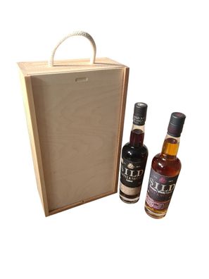 Geschenk Whisky von Sylt 2 Flaschen Sild Whisky in einer Holzbox