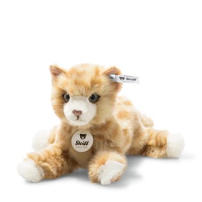 Steiff Katze Mimmi 24cm 099229 rot gestromelt liegend