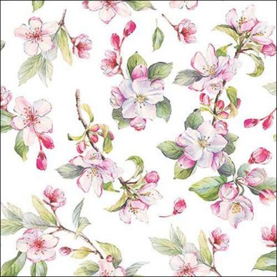 Servietten Papier 33x33cm 3-lag. mit rosa Kirschblüten Motiv 20 Stück