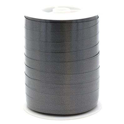 Geschenkband Ringelband 10mm x 250m Rolle Anthrazit / Grau