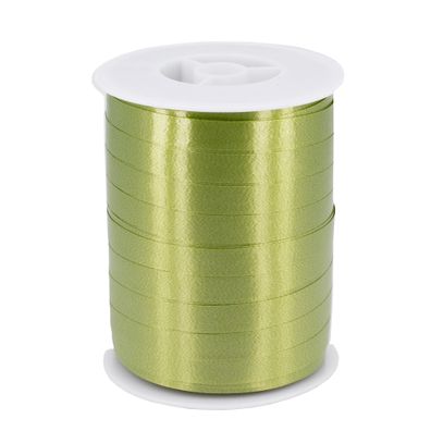 Geschenkband Ringelband 10mm x 250m Rolle Olivgrün
