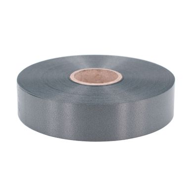 Geschenkband Ringelband 31mm x 100m Rolle Anthrazit / Grau