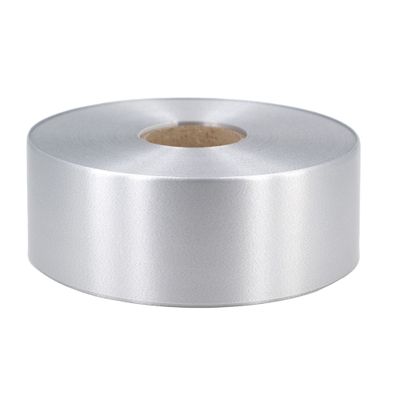 Geschenkband Ringelband 50mm x 100m Rolle Silber