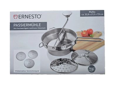Teilen Edelstahl Passiermühle Passiersieb Sieb Passier Mühle Zerkleinerer 3 Einsätze