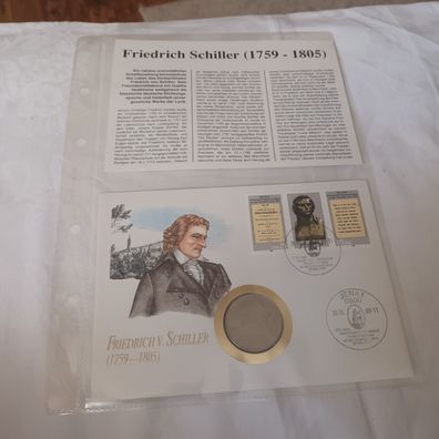 Numisbrief DDR Frtedrich Schiller 26.05 .1989