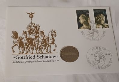 Numisbrief DDR Johann "Gottfried Schadow" 16.05.1989