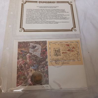 Numisbrief DDR "Thomas Müntzer-Ehrung der DDR" 21.03.1989