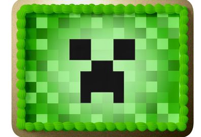 Minecraft Essbar Quadrat TNT Tortenaufleger Torte Geburstag Zuckermasse + NAME