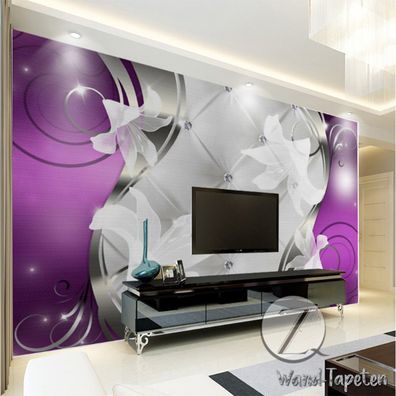 Vlies Fototapete Wandtapete Wandbilder 3D Lilie Blume Rebe Soft-Paket 3693