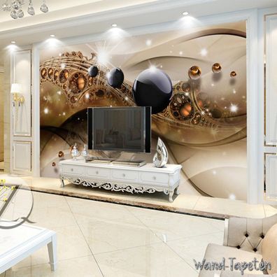 Vlies Fototapete Wandtapete Wandbilder 3D Effekt Luxus Goldschmuck 3697