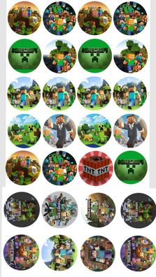 Minecraft Essbar Quadrat TNT 12 Muffin Zuckermasse Tortenbild Tortenaufleger m06