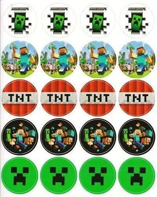 Minecraft Essbar Quadrat TNT 12 Muffin Zuckermasse Tortenbild Tortenaufleger m09