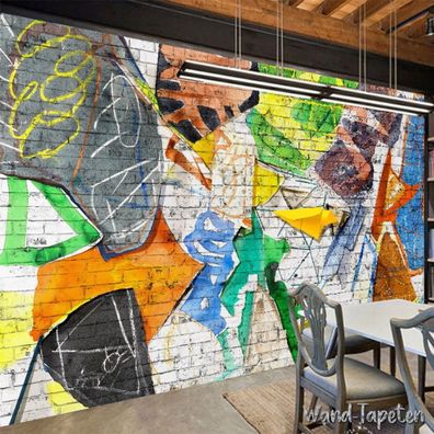 Vlies Fototapete Wandtapete Wandbilder Abstrakte Kunst Graffiti Retro 3723