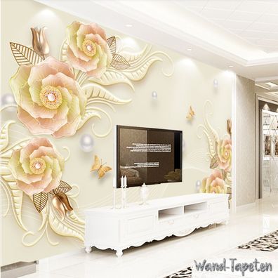 Vlies Fototapete Wandtapete Wandbilder 3D Dreidimensionale Moderne Blumen 3726