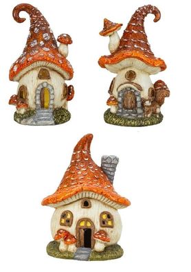 Pilzhaus mit LED - Höhe 21,0 - 35,5 cm