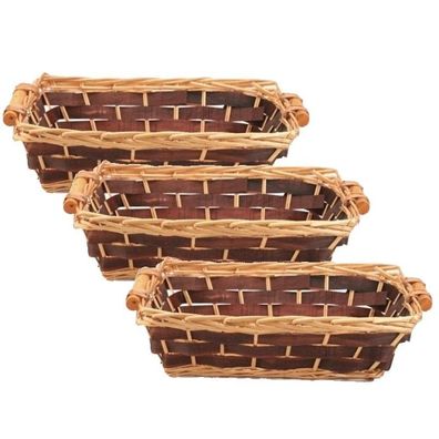 3x Geschenkkorb geflochten aus Weide 41x 32x 11cm