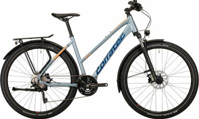 Corratec MTC Elite Sport Metallic Silver/Blue/Orange 28&quot; Trapez ATB in Hellblau