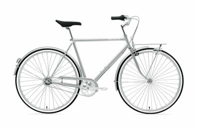 Creme Cycles Caferacer Man Uno Chrome 28&quot; Diamant Retrobike & Cruiser in Silber