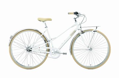 Creme Cycles Caferacer Lady Solo Pearl White 28&quot; Trapez Cityrad & Urban Bike in