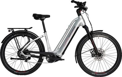 Corratec LIFE CX7 BELT Silver/Cool Grey/Red 27,5" 750 Wh Wave E-Tourenbike in Si