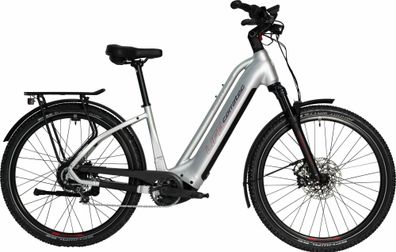 Corratec LIFE CX7 Silver/Cool Grey/Red 27,5" 750 Wh Wave E-Tourenbike in Silber