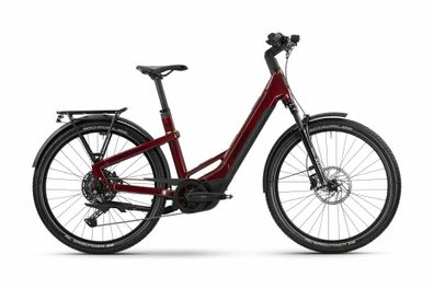 Winora Yakun X10 warm red-gloss 27,5&quot; 800 Wh Wave E-Tourenbike in Dunkelrot