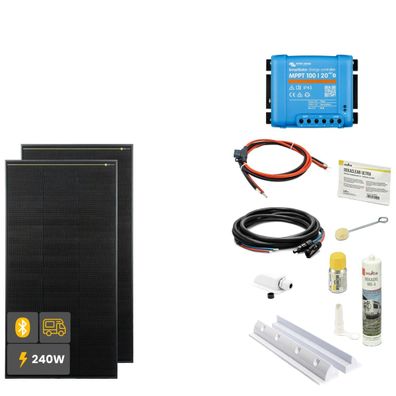 240 W SOLA Frame Black Wohnmobil Komplettset weiß