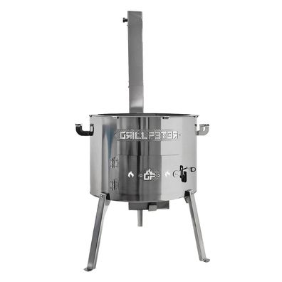 Utschak Timur Edelstahl 2 mm mit Abzugsrohr Feuerofen Ø40cm für Kazan 10-16 Liter
