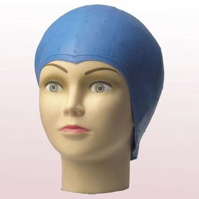 Comair Strähnenhaube Latex Gummi gelocht, blau