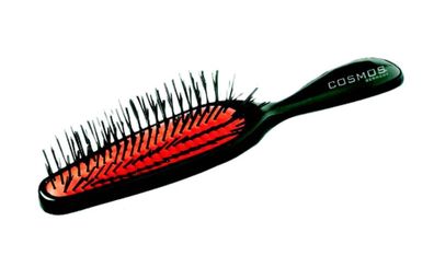 COSMOS Pneumatikbürste 6-reihig, rotes Kissen, Kunststoffborsten