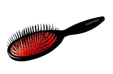 COSMOS Pneumatikbürste 11-reihig, rotes Kissen, Kunststoffborsten