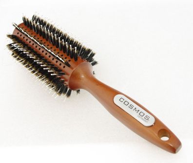 COSMOS Holz-Rundbürste Naturborste Nylon verstärkt, 12-reihig 70 mm