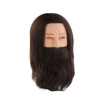 Comair Übungskopf Paul braun, 35 cm menschliches Echthaar