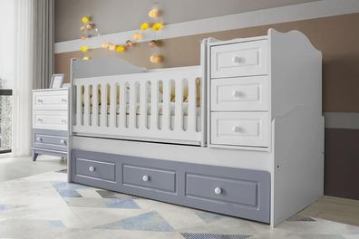 Modernes Montessori Babyzimmer Set mit Bett und Kommode Funktionales Design