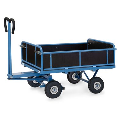 Fetra Handpritschenwagen mit Bordwaenden und Polyurethanbereifung, 1140x740mm Ladefl